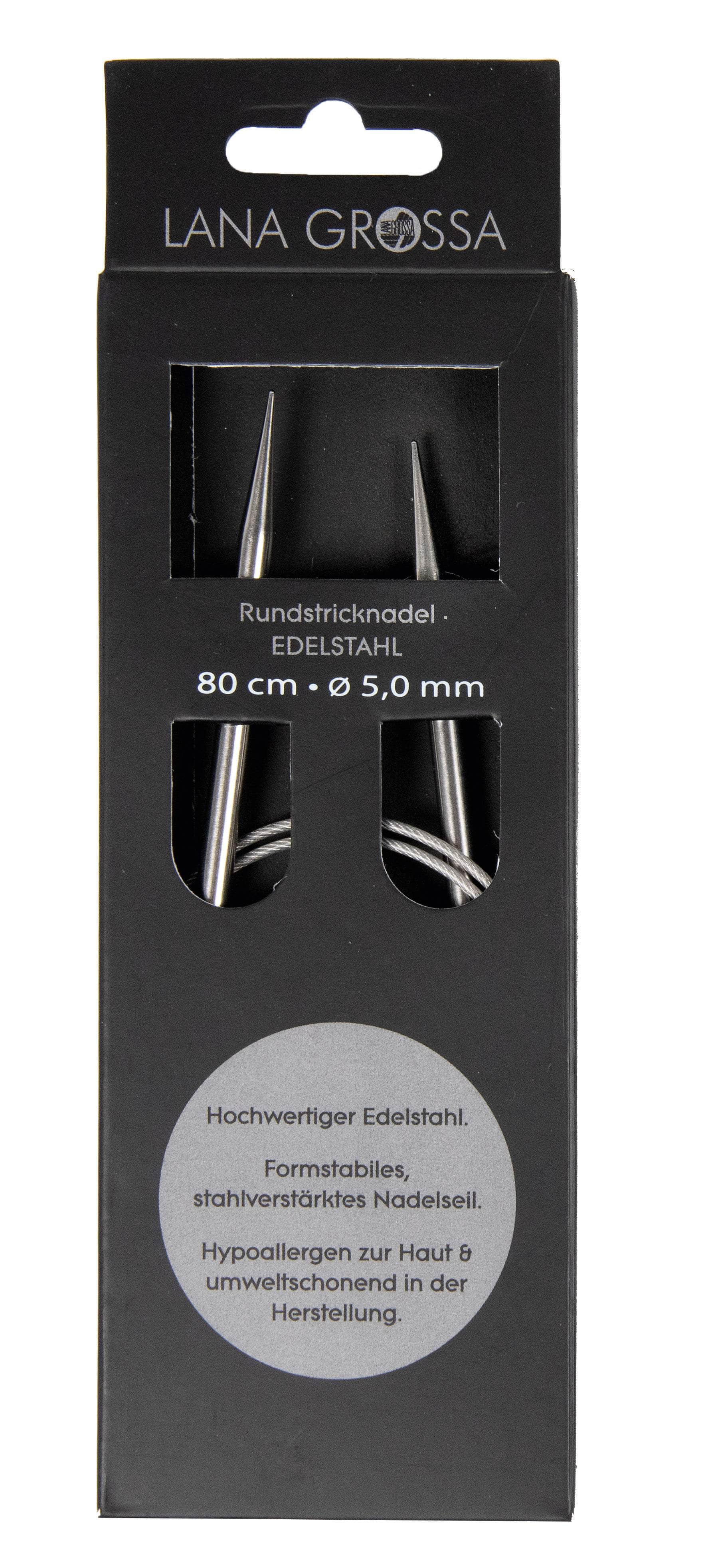 LANA GROSSA Nadeln 10,0mm|80cm Rundstricknadel Edelstahl