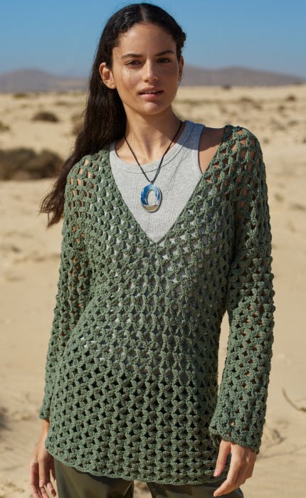 Pullover im Blütenmuster - PROMESSA - Häkelset von LANA GROSSA jetzt online kaufen bei OONIQUE