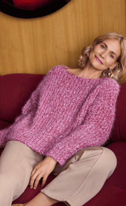 Pullover im Halbpatentmuster - MOHAIR MODA - Strickpaket von LANA GROSSA jetzt online kaufen bei OONIQUE