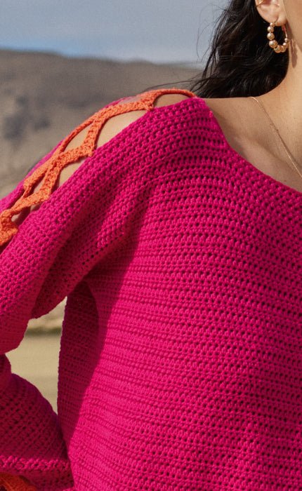 Pullover in halben Stäbchen - ELASTICO - Häkelset von LANA GROSSA jetzt online kaufen bei OONIQUE