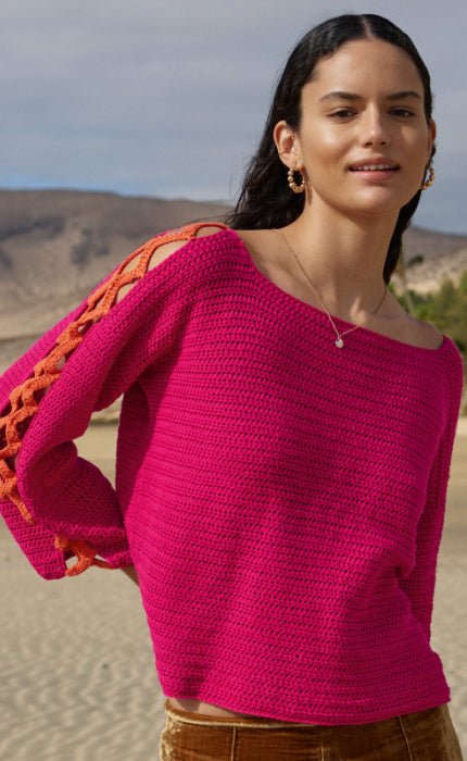 Pullover in halben Stäbchen - ELASTICO - Häkelset von LANA GROSSA jetzt online kaufen bei OONIQUE