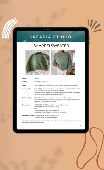 Sharpei Sweater - ANLEITUNG von CRÉADIA STUDIO jetzt online kaufen bei OONIQUE