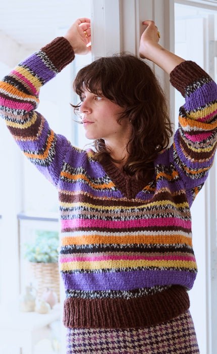 Streifen-Pullover - BRIGITTE NO. 2 & BRIGITTE NO. 3 - Strickset von LANA GROSSA jetzt online kaufen bei OONIQUE
