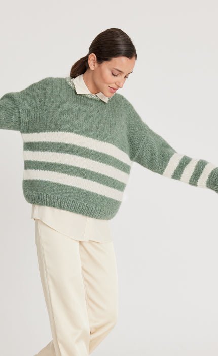 Pullover mit Streifen - ALPACA AIR - Strickset von LANA GROSSA jetzt online kaufen bei OONIQUE