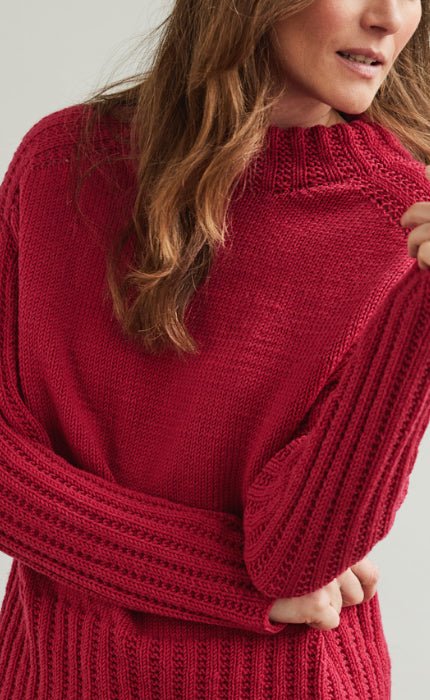 Top Down Pullover mit Stehkragen - COOL WOOL BIG - Strickset von LANA GROSSA jetzt online kaufen bei OONIQUE