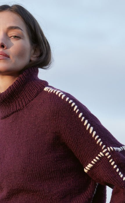 Pullover mit bestickten Nähten - COOL MERINO - Strickset von LANA GROSSA jetzt online kaufen bei OONIQUE