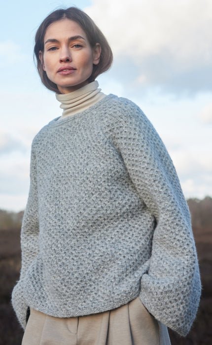 Raglan Pullover im Wabenmuster - SPUMA - Strickset von LANA GROSSA jetzt online kaufen bei OONIQUE
