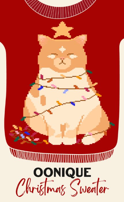 OONIQUE Christmas Sweater Motiv - STRICKSCHRIFT - Catmas Edition von OONIQUE jetzt online kaufen bei OONIQUE