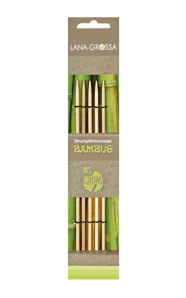 10 mm Strumpfstricknadeln Bambus (5er-Set) - LANA GROSSA