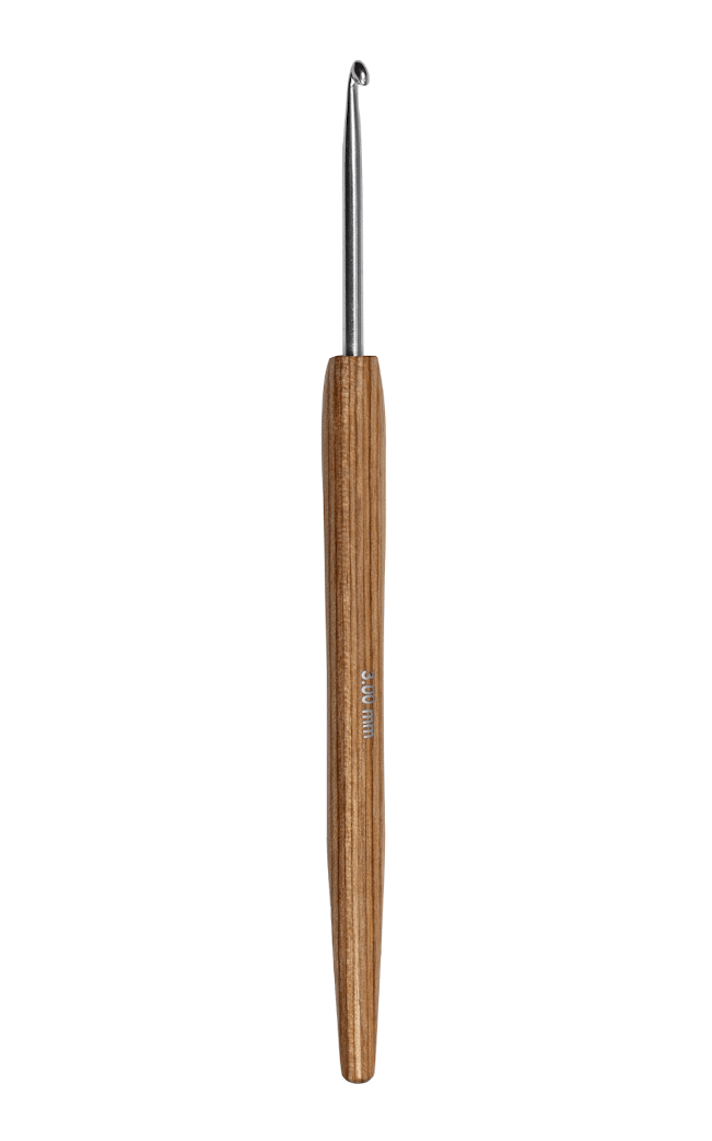 LANA GROSSA Nadeln 2 mm Wollhäkelnadel aus Alu mit Holzgriff
