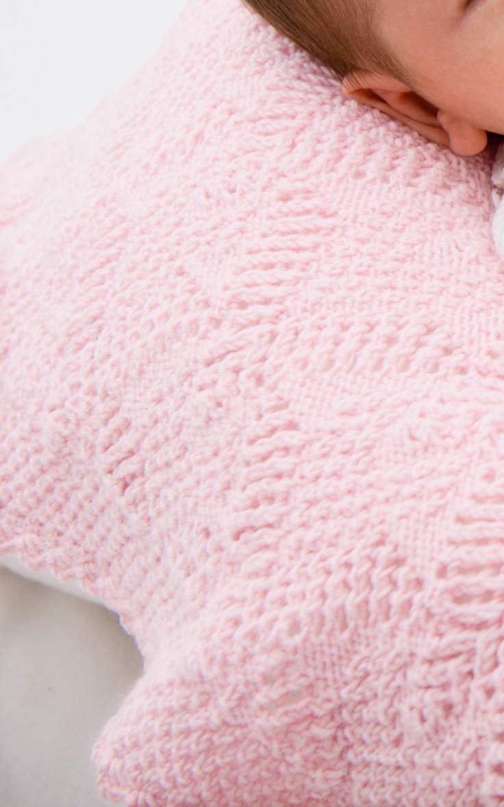 LANA GROSSA Strickset Baby Decke mit Loch- und Perlmuster - Strickset