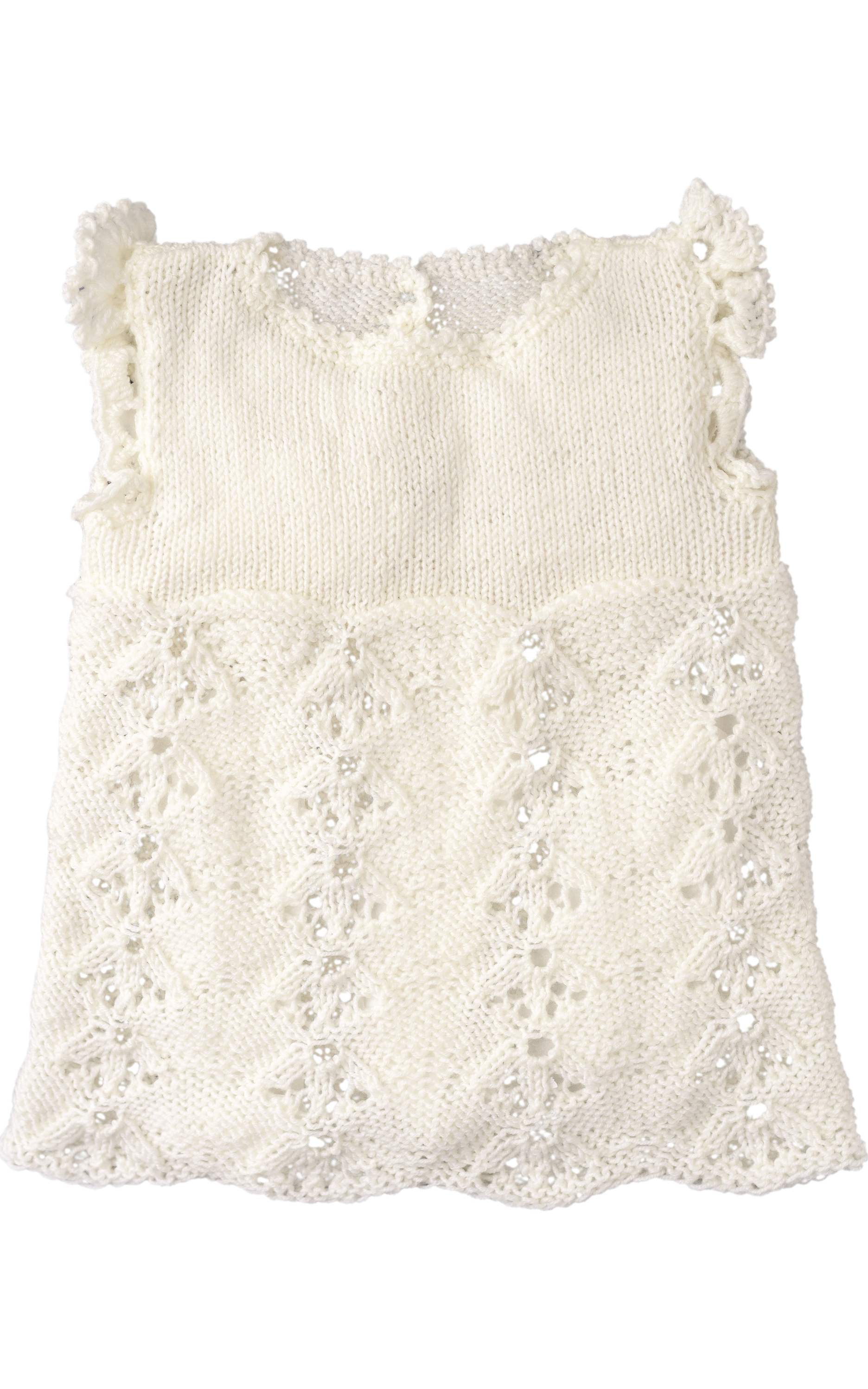 LANA GROSSA Strickset Baby Kleid mit Ajourmuster - Strickset