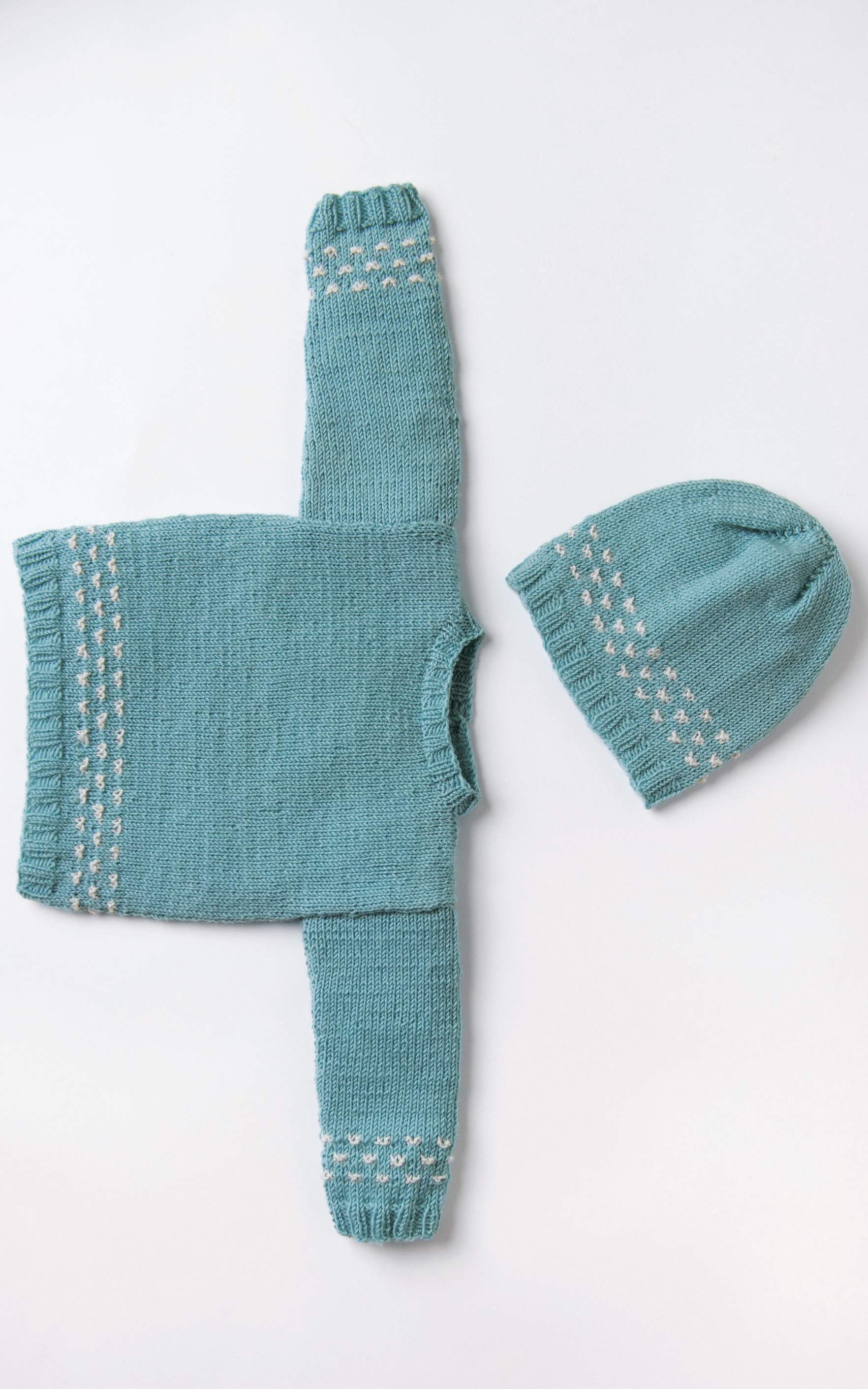 LANA GROSSA Strickset Baby Pullover mit Pünktchenrand - Strickset