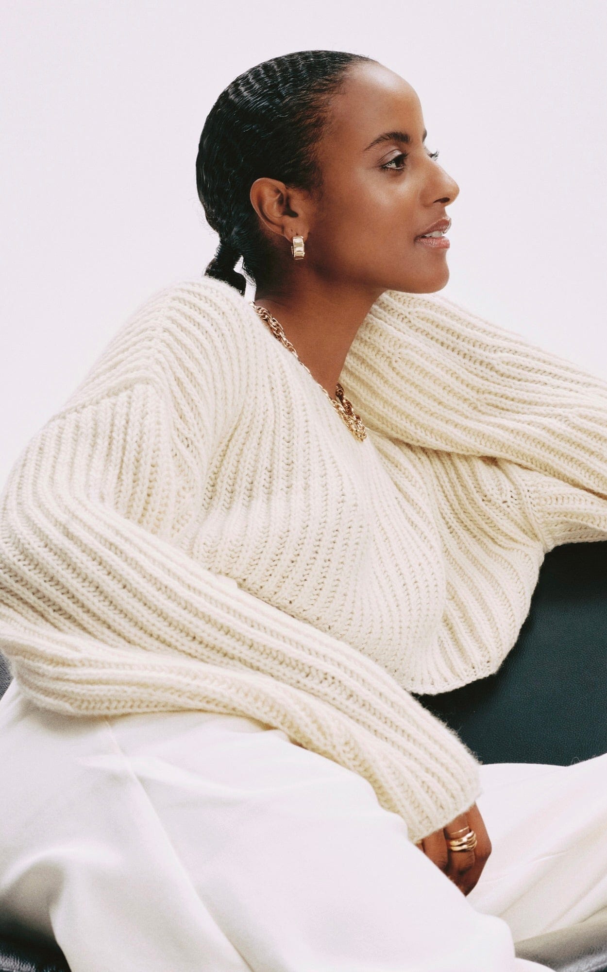 Einfacher Kurz-Pullover - CASHMERE VERDE - Strickset von LANA GROSSA jetzt online kaufen bei OONIQUE