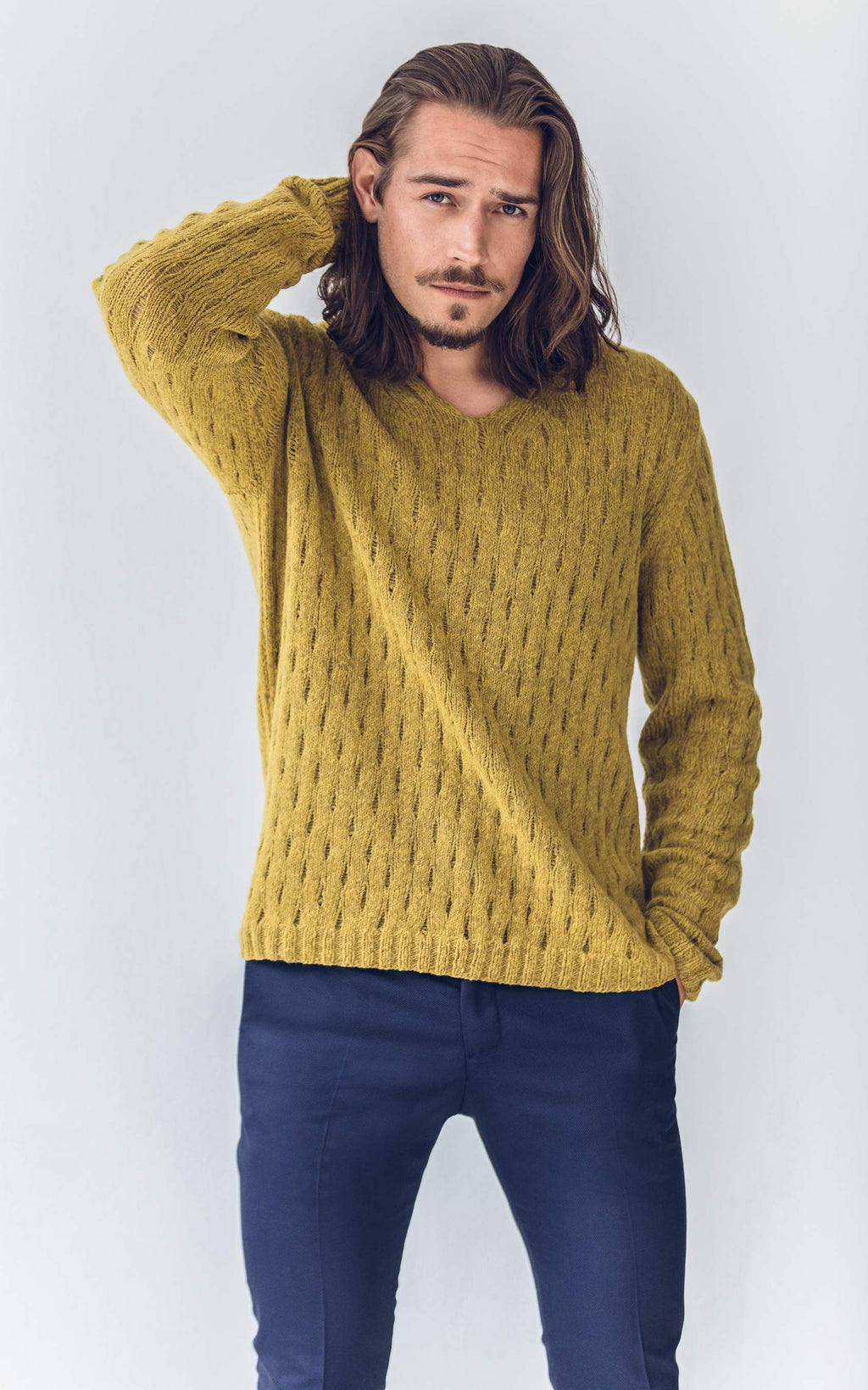 Zopfmuster Pullover Mann Stricken Stricken Herrenpullover