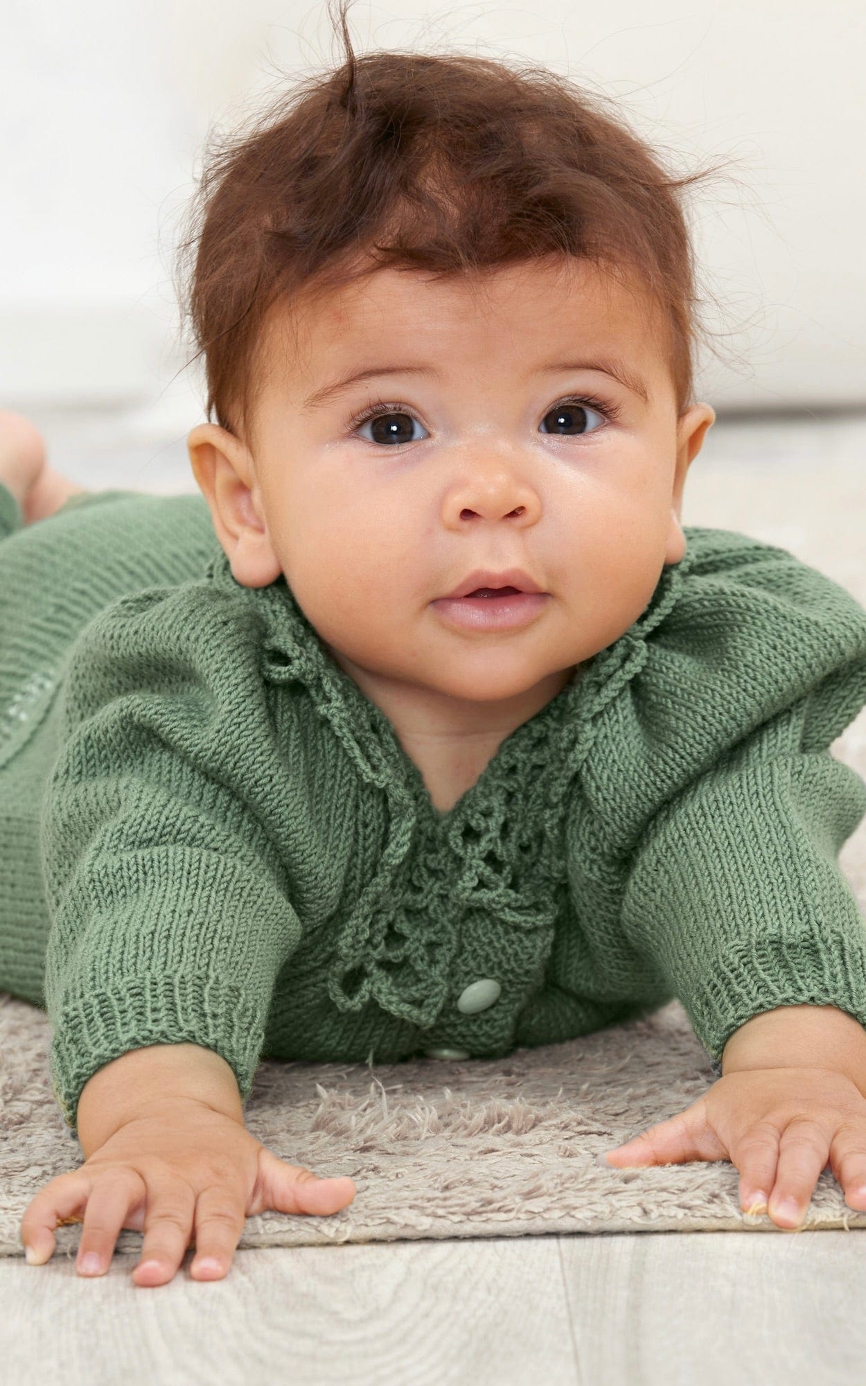 Jacke mit Lochmuster Kragen - COOL WOOL BABY - Strickset von LANA GROSSA jetzt online kaufen bei OONIQUE