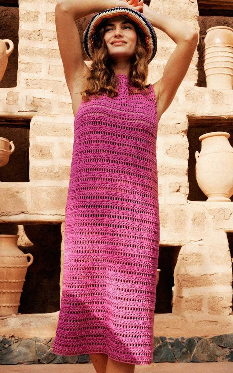 Kleid im Stäbchenlochmuster - LANDLUST-BAUMWOLLE - Häkelset von LANA GROSSA jetzt online kaufen bei OONIQUE