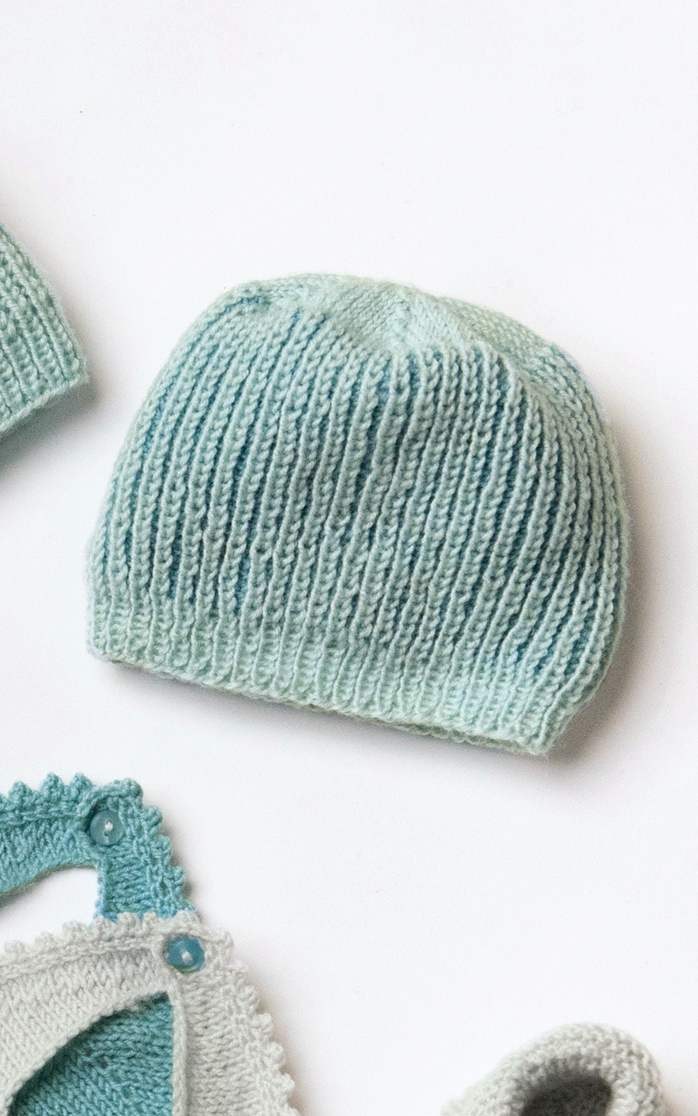 Baby Mütze im zweifarbigen Halbpatent - Strickset von LANA GROSSA jetzt online kaufen bei OONIQUE