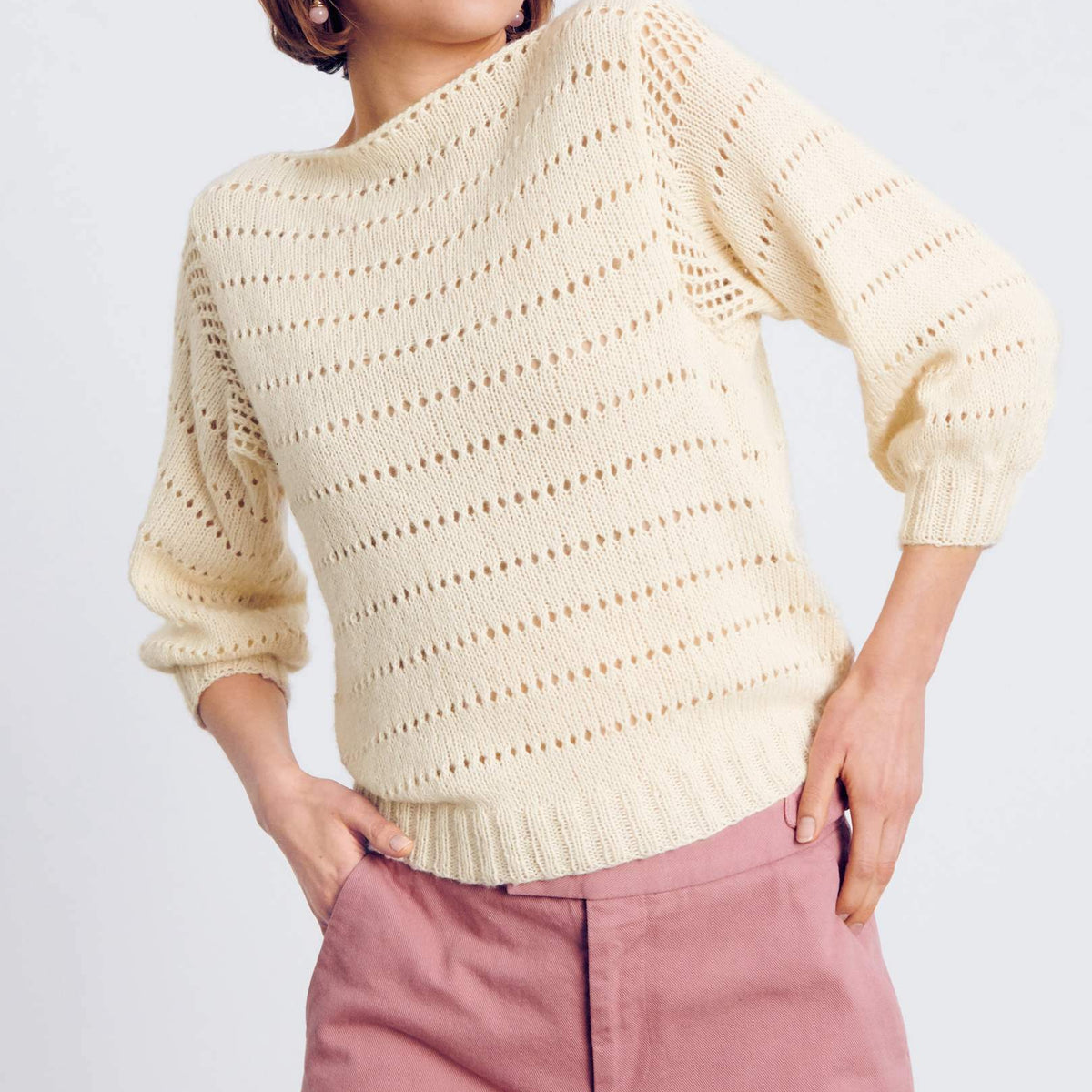 Lochmuster Pullover Mit Muster Stricken Pulli Mit Lochmuster