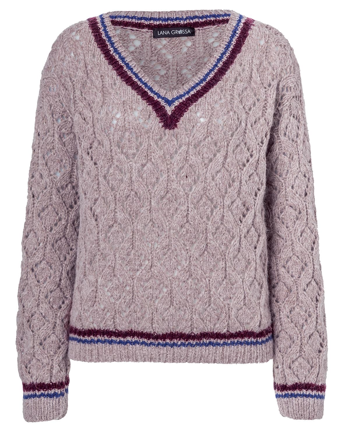 LANA GROSSA Strickset Pullover im Ajourmuster - BRIGITTE NO. 2 - Strickset