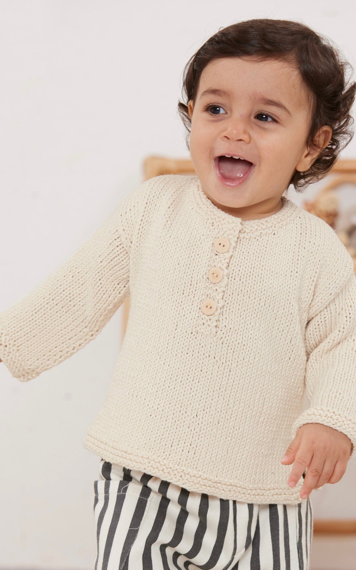 Pullover mit Knopfleiste - ORGANICO - Strickset von LANA GROSSA jetzt online kaufen bei OONIQUE