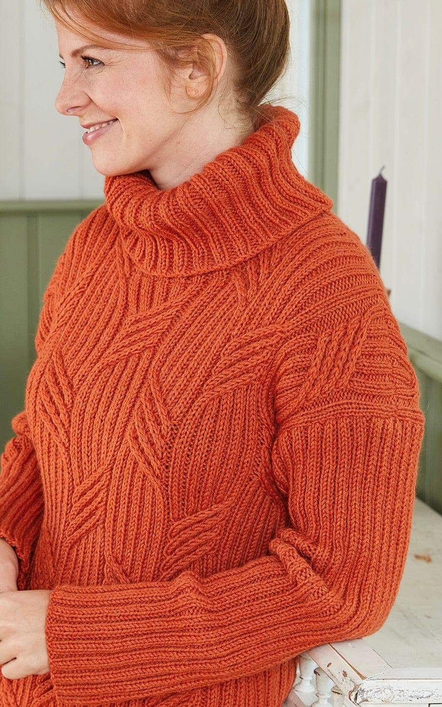 Pullover mit Zopf Rippenmuster LANDLUST ALPAKA MERINO 100