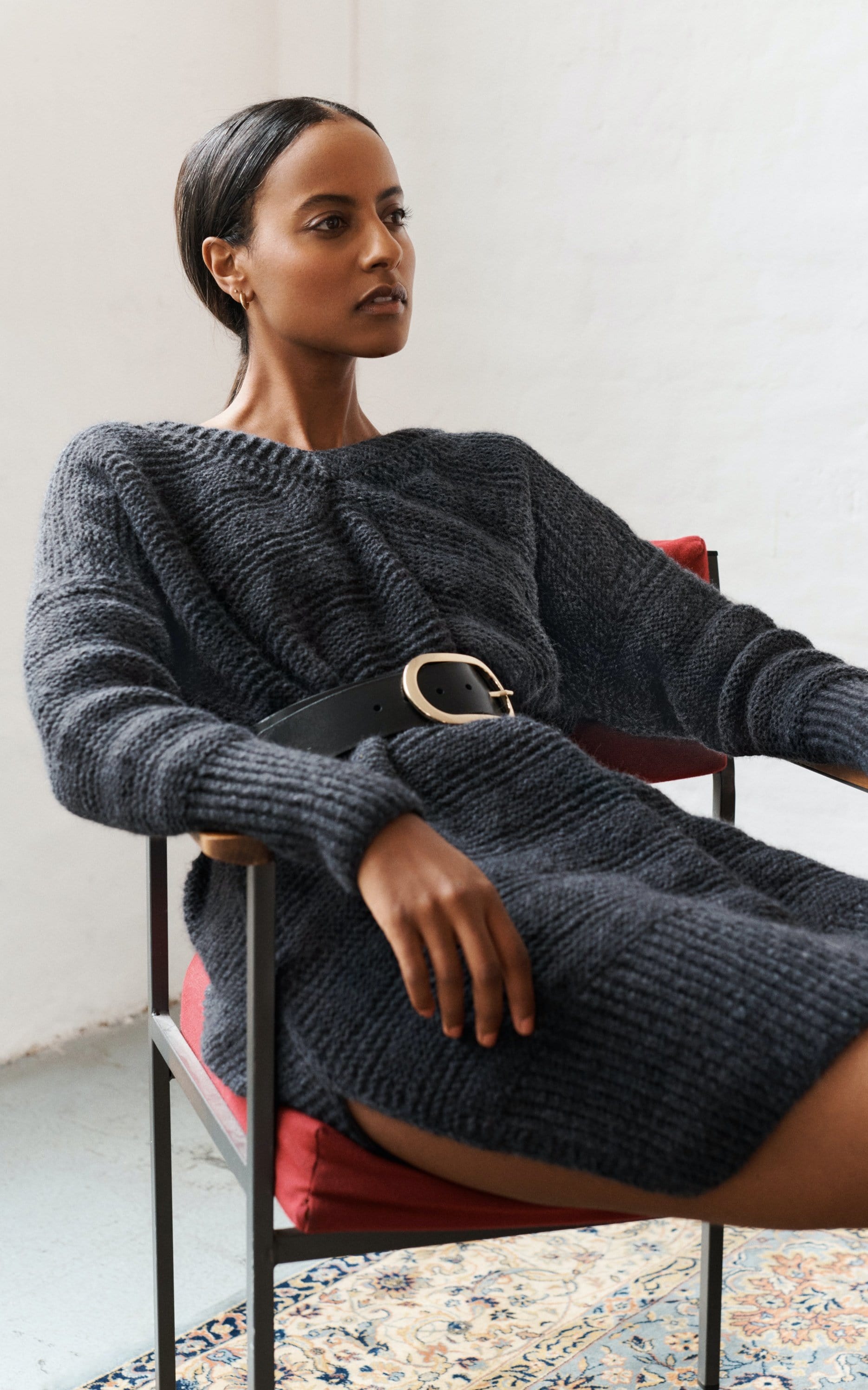 Pulloverkleid mit V-Ausschnitt - Strickset von LANA GROSSA jetzt online kaufen bei OONIQUE