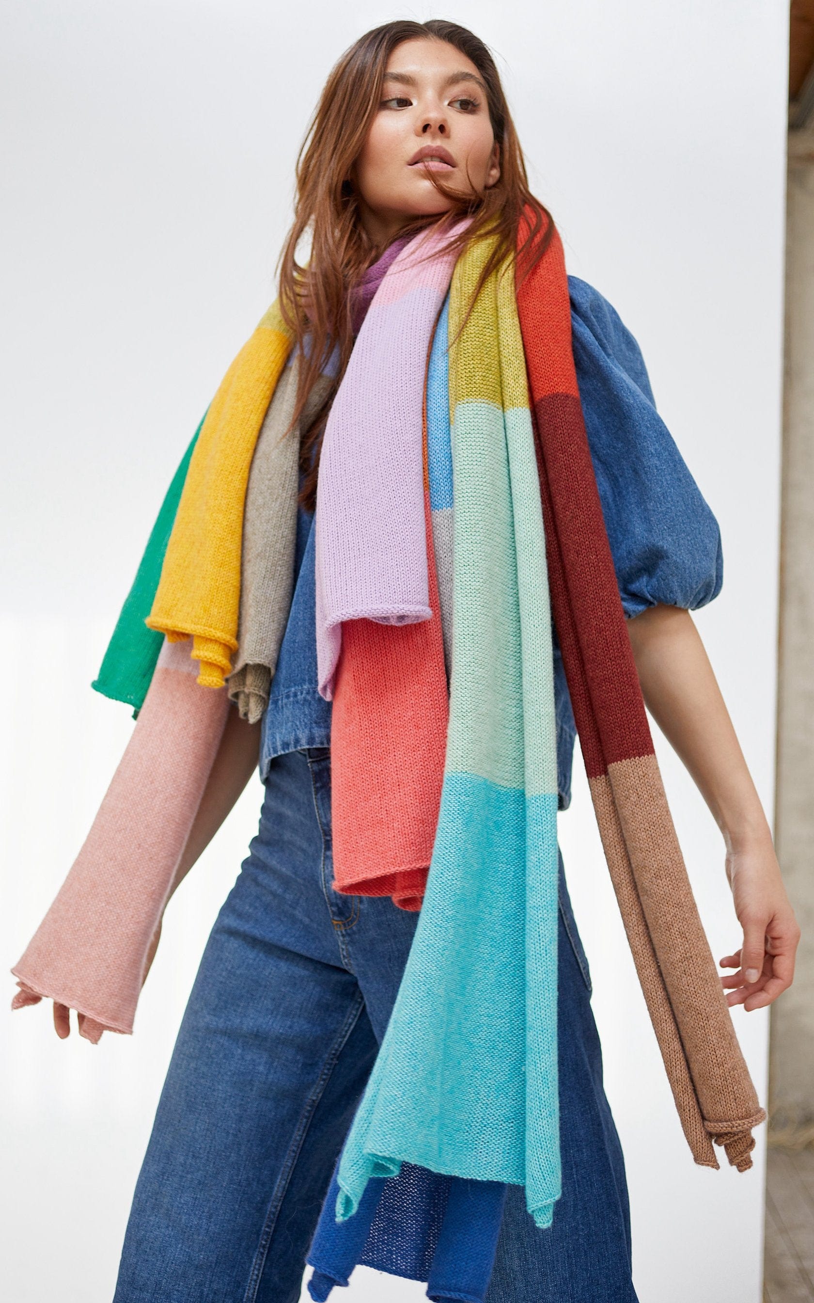 Schal mit Colorblocks - ECOPUNO - Strickset von LANA GROSSA jetzt online kaufen bei OONIQUE