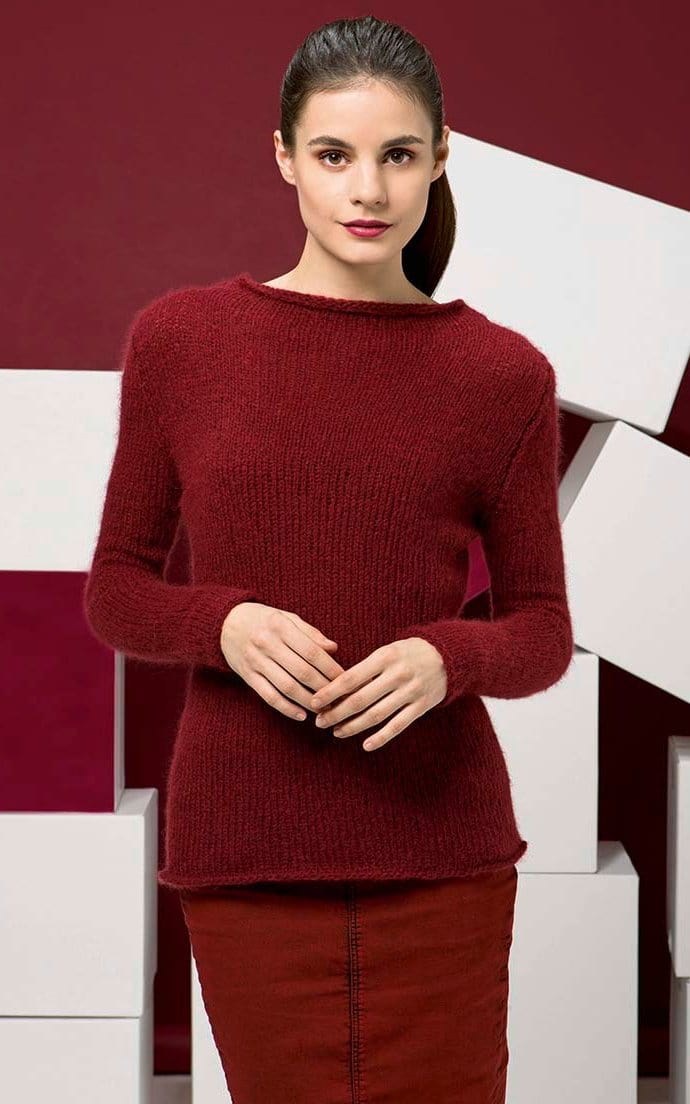 Einfacher Pullover - MALOU LIGHT - Strickset von LANG YARNS jetzt online kaufen bei OONIQUE