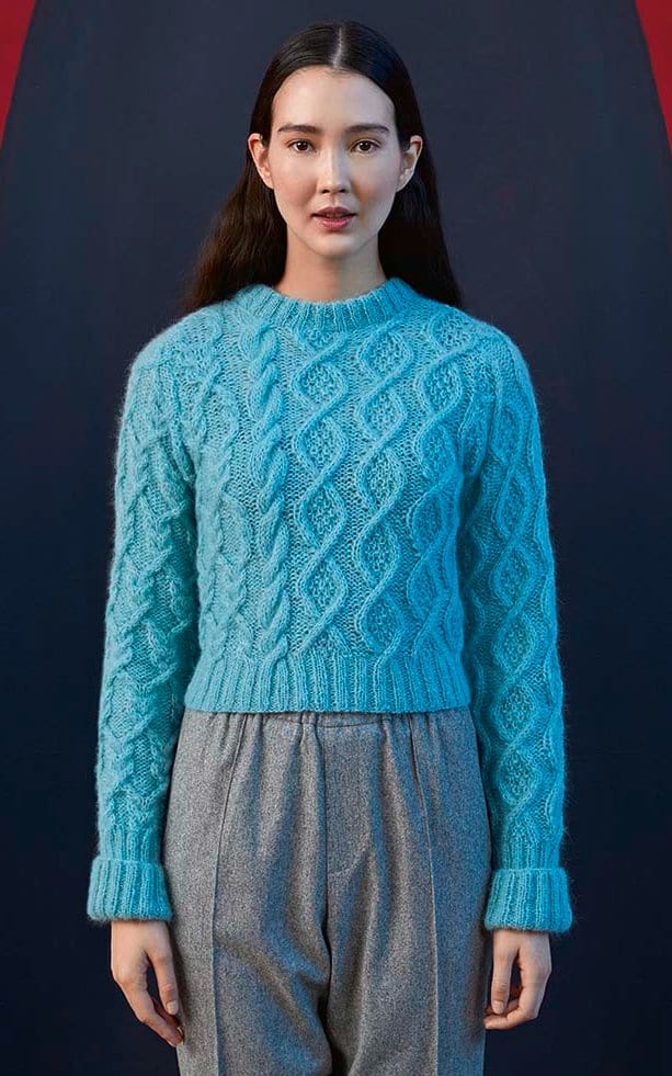 Kurzer Pullover im Mustermix - MALOU LIGHT - Strickset von LANG YARNS jetzt online kaufen bei OONIQUE