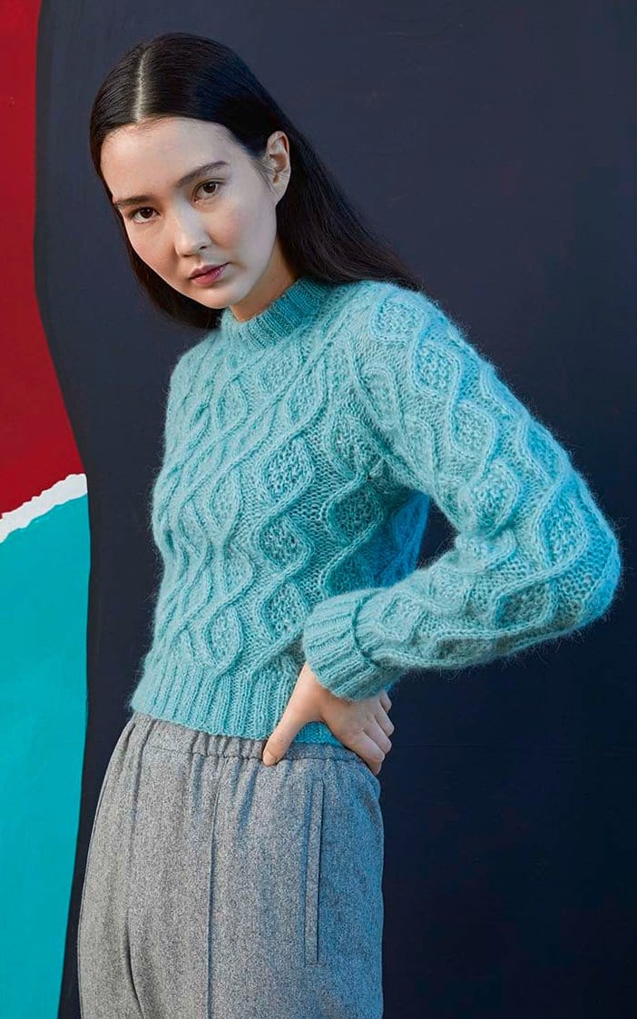 Kurzer Pullover im Mustermix - MALOU LIGHT - Strickset von LANG YARNS jetzt online kaufen bei OONIQUE