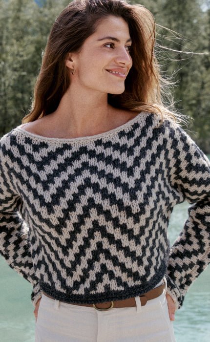 Pullover mit Hebemaschenmuster - LALA BERLIN LOVELY COTTON - Strickset von LANA GROSSA jetzt online kaufen bei OONIQUE